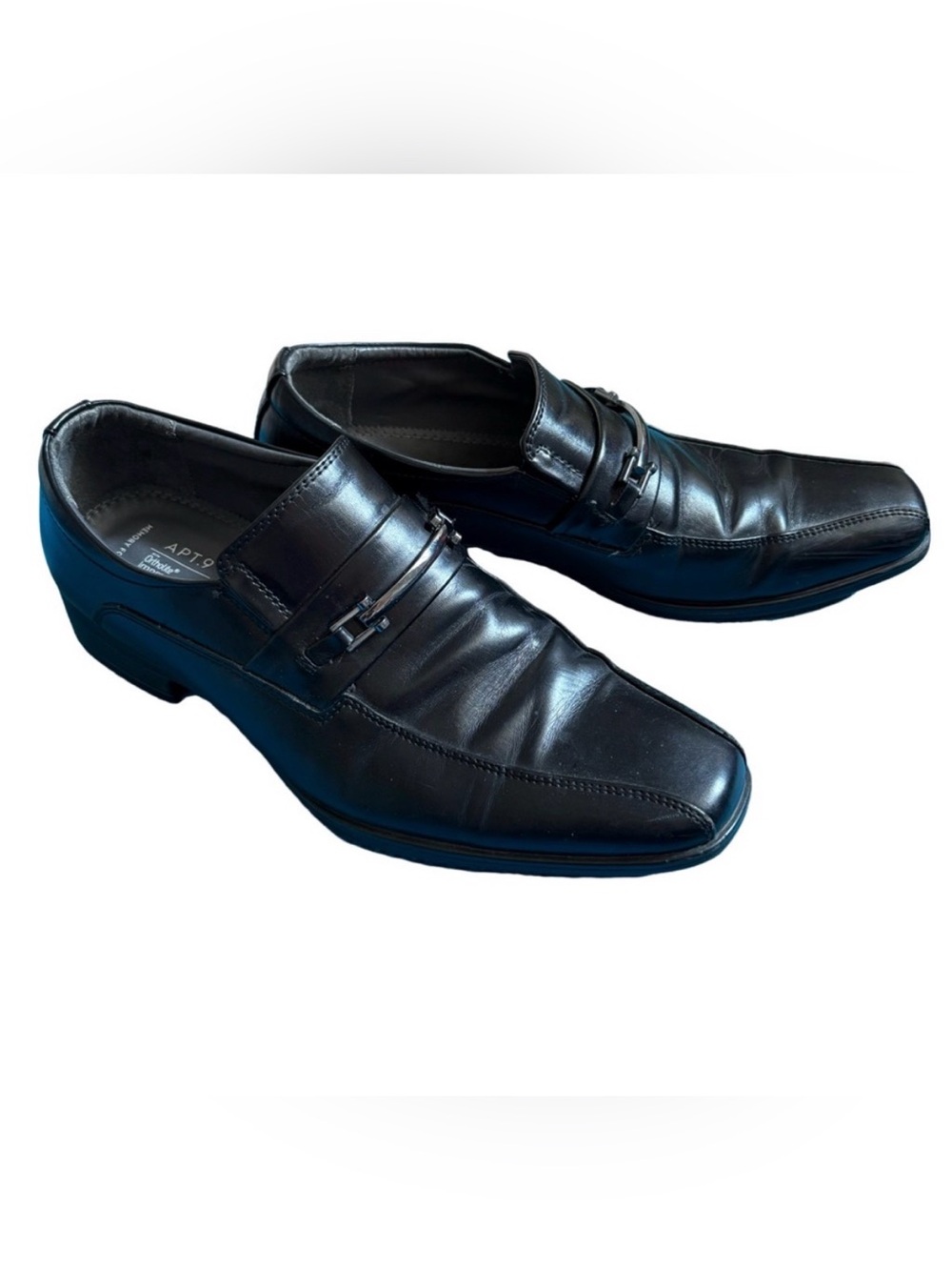 Apt. 9 Men's Sleek Black Slip-On Loafers Size 9 Ortholite & Memory Foam